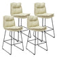 Modern Backrest Armless Counter Stool Steel Cafe Bar Stool with Leather Cushion Off-White 4 Piece Set Clearhalo 'Bar Furniture' 'Bar Stools' 'bar_stools' 'furn' 'furn_bar_stools' 'furniture_bar_stools' 'Kitchen & Dining Furniture' 'kitchen&dining_furn' 'kitchen' 'kitchen_furn' Furniture' 4290415