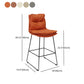 Modern Backrest Armless Counter Stool Steel Cafe Bar Stool with Leather Cushion Clearhalo 'Bar Furniture' 'Bar Stools' 'bar_stools' 'furn' 'furn_bar_stools' 'furniture_bar_stools' 'Kitchen & Dining Furniture' 'kitchen&dining_furn' 'kitchen' 'kitchen_furn' Furniture' 4290419