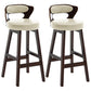 Scandinavian Wood Brown Counter Stools Round Seat Bar Stools with Footrest Off-White 2 Piece Set Clearhalo 'Bar Furniture' 'Bar Stools' 'bar_stools' 'furn' 'furn_bar_stools' 'furniture_bar_stools' 'Kitchen & Dining Furniture' 'kitchen&dining_furn' 'kitchen' 'kitchen_furn' Furniture' 4290426
