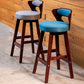 Scandinavian Wood Brown Counter Stools Round Seat Bar Stools with Footrest Clearhalo 'Bar Furniture' 'Bar Stools' 'bar_stools' 'furn' 'furn_bar_stools' 'furniture_bar_stools' 'Kitchen & Dining Furniture' 'kitchen&dining_furn' 'kitchen' 'kitchen_furn' Furniture' 4290427