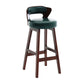 Scandinavian Wood Brown Counter Stools Round Seat Bar Stools with Footrest Green 1 Piece Clearhalo 'Bar Furniture' 'Bar Stools' 'bar_stools' 'furn' 'furn_bar_stools' 'furniture_bar_stools' 'Kitchen & Dining Furniture' 'kitchen&dining_furn' 'kitchen' 'kitchen_furn' Furniture' 4290430