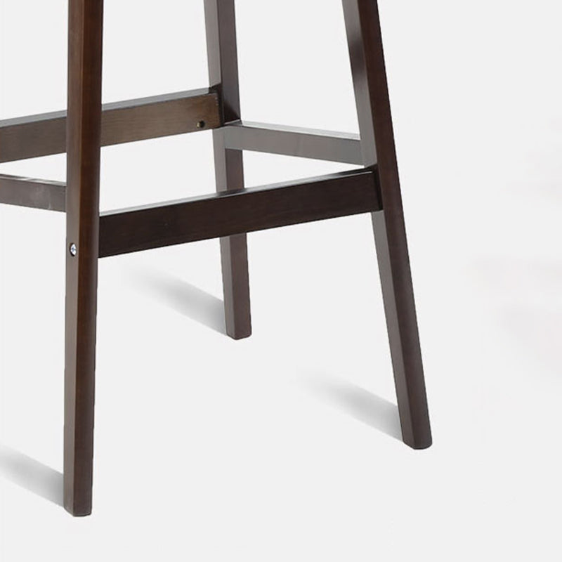 Scandinavian Wood Brown Counter Stools Round Seat Bar Stools with Footrest Clearhalo 'Bar Furniture' 'Bar Stools' 'bar_stools' 'furn' 'furn_bar_stools' 'furniture_bar_stools' 'Kitchen & Dining Furniture' 'kitchen&dining_furn' 'kitchen' 'kitchen_furn' Furniture' 4290431