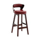 Scandinavian Wood Brown Counter Stools Round Seat Bar Stools with Footrest Red 1 Piece Clearhalo 'Bar Furniture' 'Bar Stools' 'bar_stools' 'furn' 'furn_bar_stools' 'furniture_bar_stools' 'Kitchen & Dining Furniture' 'kitchen&dining_furn' 'kitchen' 'kitchen_furn' Furniture' 4290436