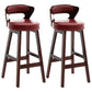 Scandinavian Wood Brown Counter Stools Round Seat Bar Stools with Footrest Red 2 Piece Set Clearhalo 'Bar Furniture' 'Bar Stools' 'bar_stools' 'furn' 'furn_bar_stools' 'furniture_bar_stools' 'Kitchen & Dining Furniture' 'kitchen&dining_furn' 'kitchen' 'kitchen_furn' Furniture' 4290437