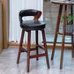 Scandinavian Wood Brown Counter Stools Round Seat Bar Stools with Footrest Clearhalo 'Bar Furniture' 'Bar Stools' 'bar_stools' 'furn' 'furn_bar_stools' 'furniture_bar_stools' 'Kitchen & Dining Furniture' 'kitchen&dining_furn' 'kitchen' 'kitchen_furn' Furniture' 4290440