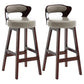 Scandinavian Wood Brown Counter Stools Round Seat Bar Stools with Footrest Light Gray 2 Piece Set Clearhalo 'Bar Furniture' 'Bar Stools' 'bar_stools' 'furn' 'furn_bar_stools' 'furniture_bar_stools' 'Kitchen & Dining Furniture' 'kitchen&dining_furn' 'kitchen' 'kitchen_furn' Furniture' 4290445