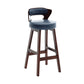Scandinavian Wood Brown Counter Stools Round Seat Bar Stools with Footrest Dark Blue 1 Piece Clearhalo 'Bar Furniture' 'Bar Stools' 'bar_stools' 'furn' 'furn_bar_stools' 'furniture_bar_stools' 'Kitchen & Dining Furniture' 'kitchen&dining_furn' 'kitchen' 'kitchen_furn' Furniture' 4290447