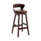 Scandinavian Wood Brown Counter Stools Round Seat Bar Stools with Footrest Brown 1 Piece Clearhalo 'Bar Furniture' 'Bar Stools' 'bar_stools' 'furn' 'furn_bar_stools' 'furniture_bar_stools' 'Kitchen & Dining Furniture' 'kitchen&dining_furn' 'kitchen' 'kitchen_furn' Furniture' 4290453