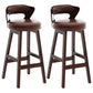 Scandinavian Wood Brown Counter Stools Round Seat Bar Stools with Footrest Brown 2 Piece Set Clearhalo 'Bar Furniture' 'Bar Stools' 'bar_stools' 'furn' 'furn_bar_stools' 'furniture_bar_stools' 'Kitchen & Dining Furniture' 'kitchen&dining_furn' 'kitchen' 'kitchen_furn' Furniture' 4290454