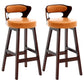 Scandinavian Wood Brown Counter Stools Round Seat Bar Stools with Footrest Orange 2 Piece Set Clearhalo 'Bar Furniture' 'Bar Stools' 'bar_stools' 'furn' 'furn_bar_stools' 'furniture_bar_stools' 'Kitchen & Dining Furniture' 'kitchen&dining_furn' 'kitchen' 'kitchen_furn' Furniture' 4290457