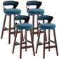 Scandinavian Wood Brown Counter Stools Round Seat Bar Stools with Footrest Blue 4 Piece Set Clearhalo 'Bar Furniture' 'Bar Stools' 'bar_stools' 'furn' 'furn_bar_stools' 'furniture_bar_stools' 'Kitchen & Dining Furniture' 'kitchen&dining_furn' 'kitchen' 'kitchen_furn' Furniture' 4290458