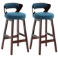 Scandinavian Wood Brown Counter Stools Round Seat Bar Stools with Footrest Blue 2 Piece Set Clearhalo 'Bar Furniture' 'Bar Stools' 'bar_stools' 'furn' 'furn_bar_stools' 'furniture_bar_stools' 'Kitchen & Dining Furniture' 'kitchen&dining_furn' 'kitchen' 'kitchen_furn' Furniture' 4290460