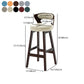 Scandinavian Wood Brown Counter Stools Round Seat Bar Stools with Footrest Clearhalo 'Bar Furniture' 'Bar Stools' 'bar_stools' 'furn' 'furn_bar_stools' 'furniture_bar_stools' 'Kitchen & Dining Furniture' 'kitchen&dining_furn' 'kitchen' 'kitchen_furn' Furniture' 4290461