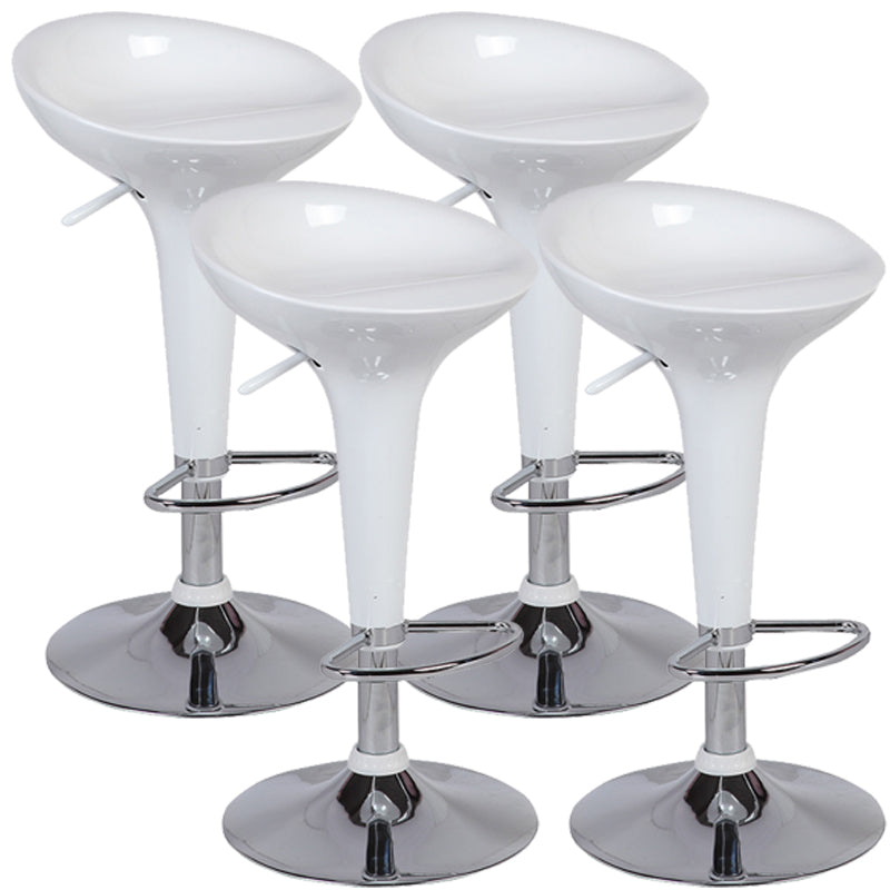 Scandinavian Adjustable Height Counter Stools Metal Bar Stools with Footrest White 4 Piece Set Clearhalo 'Bar Furniture' 'Bar Stools' 'bar_stools' 'furn' 'furn_bar_stools' 'furniture_bar_stools' 'Kitchen & Dining Furniture' 'kitchen&dining_furn' 'kitchen' 'kitchen_furn' Furniture' 4290505