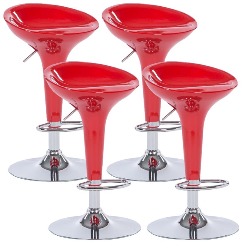 Scandinavian Adjustable Height Counter Stools Metal Bar Stools with Footrest Red 4 Piece Set Clearhalo 'Bar Furniture' 'Bar Stools' 'bar_stools' 'furn' 'furn_bar_stools' 'furniture_bar_stools' 'Kitchen & Dining Furniture' 'kitchen&dining_furn' 'kitchen' 'kitchen_furn' Furniture' 4290529