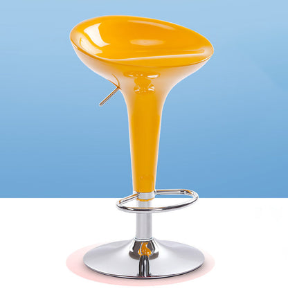 Scandinavian Adjustable Height Counter Stools Metal Bar Stools with Footrest Yellow 1 Piece Clearhalo 'Bar Furniture' 'Bar Stools' 'bar_stools' 'furn' 'furn_bar_stools' 'furniture_bar_stools' 'Kitchen & Dining Furniture' 'kitchen&dining_furn' 'kitchen' 'kitchen_furn' Furniture' 4290539