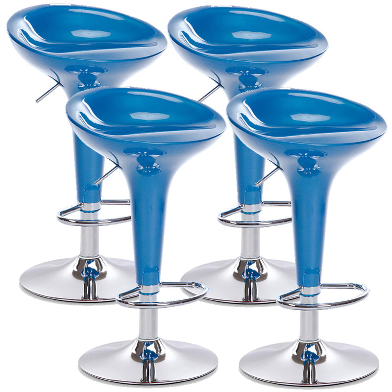 Scandinavian Adjustable Height Counter Stools Metal Bar Stools with Footrest Blue 4 Piece Set Clearhalo 'Bar Furniture' 'Bar Stools' 'bar_stools' 'furn' 'furn_bar_stools' 'furniture_bar_stools' 'Kitchen & Dining Furniture' 'kitchen&dining_furn' 'kitchen' 'kitchen_furn' Furniture' 4290541