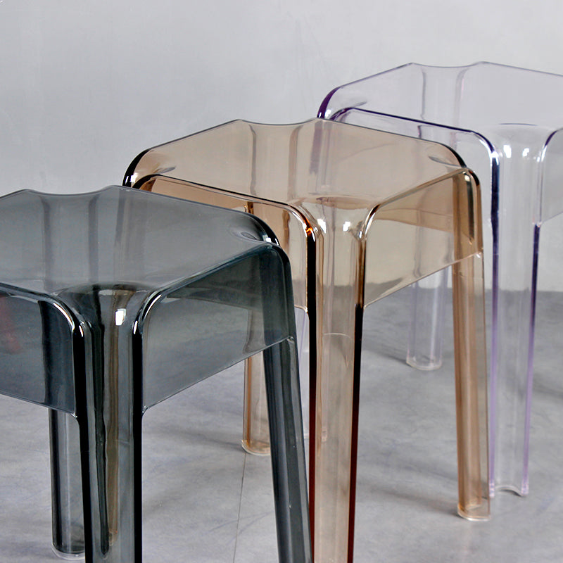 Nordic Plastic Stackable Barstool Simple Indoor Tall Stool with Square Seat Clearhalo 'Bar Furniture' 'Bar Stools' 'bar_stools' 'furn' 'furn_bar_stools' 'furniture_bar_stools' 'Kitchen & Dining Furniture' 'kitchen&dining_furn' 'kitchen' 'kitchen_furn' Furniture' 4290552