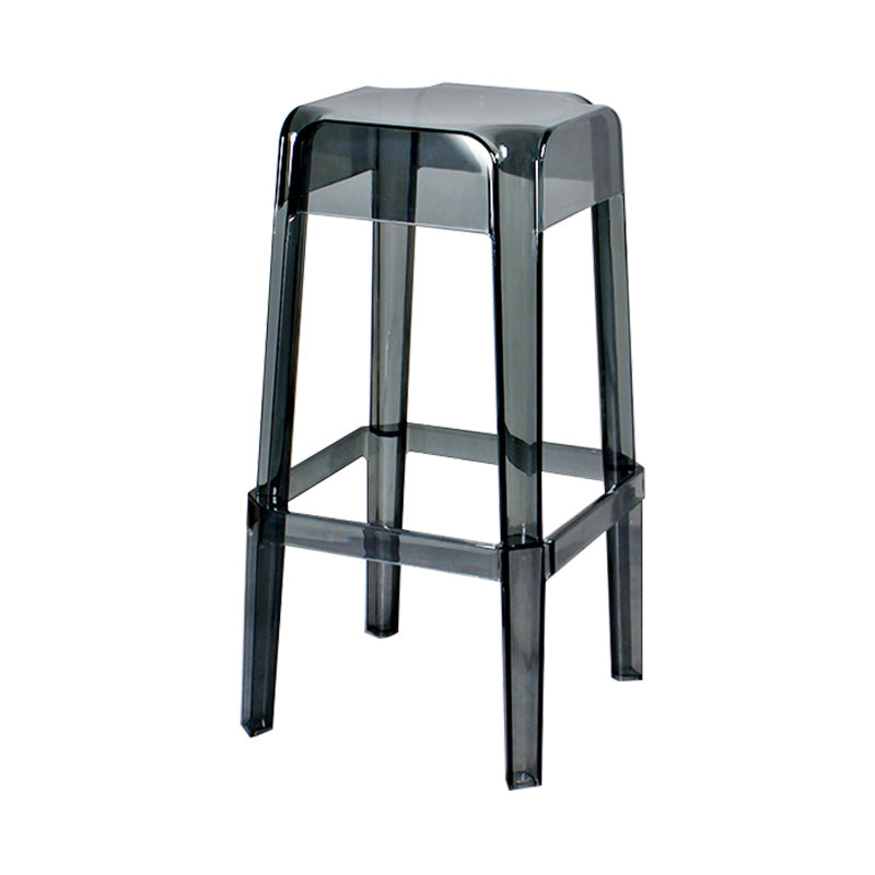Nordic Plastic Stackable Barstool Simple Indoor Tall Stool with Square Seat Clearhalo 'Bar Furniture' 'Bar Stools' 'bar_stools' 'furn' 'furn_bar_stools' 'furniture_bar_stools' 'Kitchen & Dining Furniture' 'kitchen&dining_furn' 'kitchen' 'kitchen_furn' Furniture' 4290553