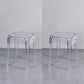 Nordic Plastic Stackable Barstool Simple Indoor Tall Stool with Square Seat Clear 2 Piece Set Short Stool(18"H) Clearhalo 'Bar Furniture' 'Bar Stools' 'bar_stools' 'furn' 'furn_bar_stools' 'furniture_bar_stools' 'Kitchen & Dining Furniture' 'kitchen&dining_furn' 'kitchen' 'kitchen_furn' Furniture' 4290555