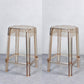 Nordic Plastic Stackable Barstool Simple Indoor Tall Stool with Square Seat Amber 2 Piece Set Counter Stool(26"H) Clearhalo 'Bar Furniture' 'Bar Stools' 'bar_stools' 'furn' 'furn_bar_stools' 'furniture_bar_stools' 'Kitchen & Dining Furniture' 'kitchen&dining_furn' 'kitchen' 'kitchen_furn' Furniture' 4290562