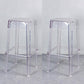 Nordic Plastic Stackable Barstool Simple Indoor Tall Stool with Square Seat Clear 2 Piece Set Bar Stool(30"H) Clearhalo 'Bar Furniture' 'Bar Stools' 'bar_stools' 'furn' 'furn_bar_stools' 'furniture_bar_stools' 'Kitchen & Dining Furniture' 'kitchen&dining_furn' 'kitchen' 'kitchen_furn' Furniture' 4290566