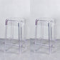 Nordic Plastic Stackable Barstool Simple Indoor Tall Stool with Square Seat Clear 2 Piece Set Counter Stool(26"H) Clearhalo 'Bar Furniture' 'Bar Stools' 'bar_stools' 'furn' 'furn_bar_stools' 'furniture_bar_stools' 'Kitchen & Dining Furniture' 'kitchen&dining_furn' 'kitchen' 'kitchen_furn' Furniture' 4290578