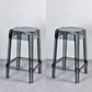 Nordic Plastic Stackable Barstool Simple Indoor Tall Stool with Square Seat Smoke Gray 2 Piece Set Counter Stool(26"H) Clearhalo 'Bar Furniture' 'Bar Stools' 'bar_stools' 'furn' 'furn_bar_stools' 'furniture_bar_stools' 'Kitchen & Dining Furniture' 'kitchen&dining_furn' 'kitchen' 'kitchen_furn' Furniture' 4290581