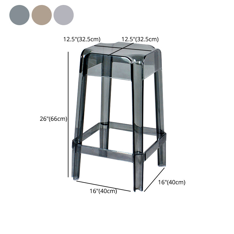 Nordic Plastic Stackable Barstool Simple Indoor Tall Stool with Square Seat Clearhalo 'Bar Furniture' 'Bar Stools' 'bar_stools' 'furn' 'furn_bar_stools' 'furniture_bar_stools' 'Kitchen & Dining Furniture' 'kitchen&dining_furn' 'kitchen' 'kitchen_furn' Furniture' 4290583