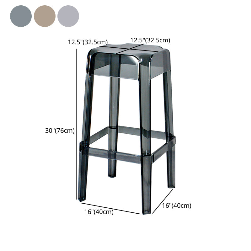 Nordic Plastic Stackable Barstool Simple Indoor Tall Stool with Square Seat Clearhalo 'Bar Furniture' 'Bar Stools' 'bar_stools' 'furn' 'furn_bar_stools' 'furniture_bar_stools' 'Kitchen & Dining Furniture' 'kitchen&dining_furn' 'kitchen' 'kitchen_furn' Furniture' 4290584