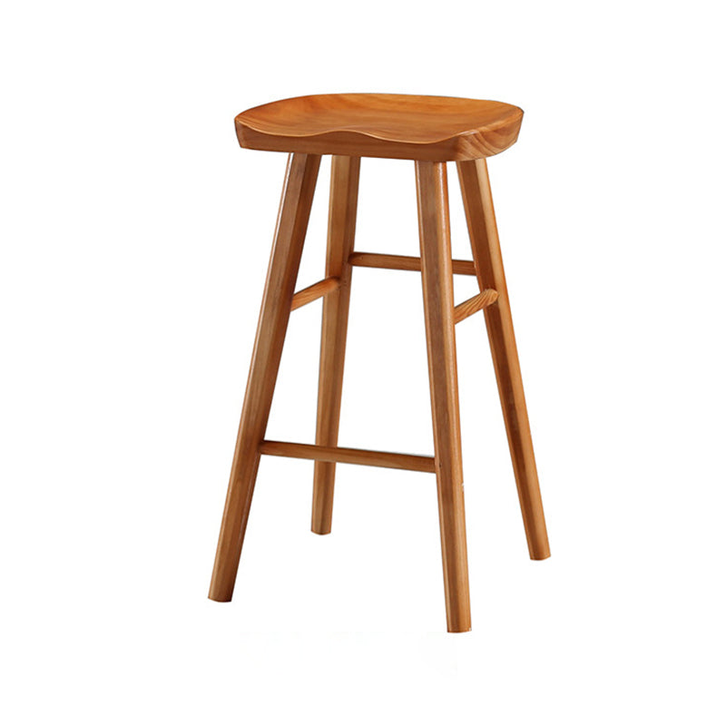 Industrial Wood Simple Barstool Indoor Tall Stool with Contoured Seat Wood 1 Piece Clearhalo 'Bar Furniture' 'Bar Stools' 'bar_stools' 'furn' 'furn_bar_stools' 'furniture_bar_stools' 'Kitchen & Dining Furniture' 'kitchen&dining_furn' 'kitchen' 'kitchen_furn' Furniture' 4290587