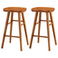 Industrial Wood Simple Barstool Indoor Tall Stool with Contoured Seat Wood 2 Piece Set Clearhalo 'Bar Furniture' 'Bar Stools' 'bar_stools' 'furn' 'furn_bar_stools' 'furniture_bar_stools' 'Kitchen & Dining Furniture' 'kitchen&dining_furn' 'kitchen' 'kitchen_furn' Furniture' 4290590