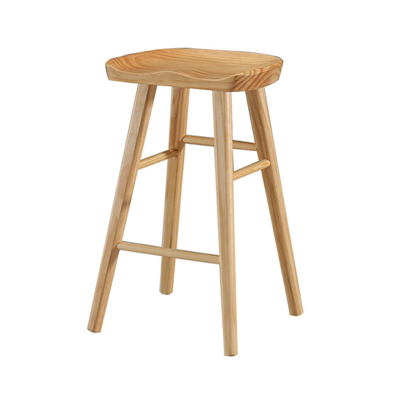 Industrial Wood Simple Barstool Indoor Tall Stool with Contoured Seat Natural 1 Piece Clearhalo 'Bar Furniture' 'Bar Stools' 'bar_stools' 'furn' 'furn_bar_stools' 'furniture_bar_stools' 'Kitchen & Dining Furniture' 'kitchen&dining_furn' 'kitchen' 'kitchen_furn' Furniture' 4290599