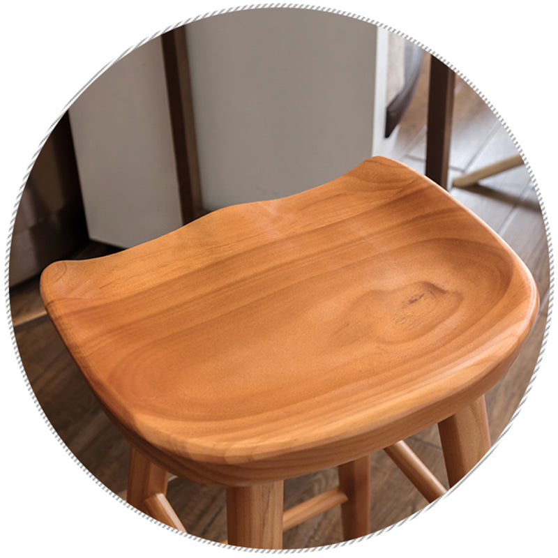 Industrial Wood Simple Barstool Indoor Tall Stool with Contoured Seat Clearhalo 'Bar Furniture' 'Bar Stools' 'bar_stools' 'furn' 'furn_bar_stools' 'furniture_bar_stools' 'Kitchen & Dining Furniture' 'kitchen&dining_furn' 'kitchen' 'kitchen_furn' Furniture' 4290600