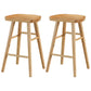 Industrial Wood Simple Barstool Indoor Tall Stool with Contoured Seat Natural 2 Piece Set Clearhalo 'Bar Furniture' 'Bar Stools' 'bar_stools' 'furn' 'furn_bar_stools' 'furniture_bar_stools' 'Kitchen & Dining Furniture' 'kitchen&dining_furn' 'kitchen' 'kitchen_furn' Furniture' 4290601