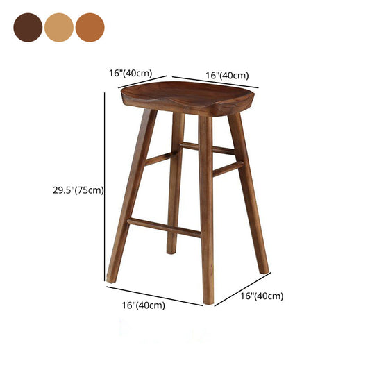 Industrial Wood Simple Barstool Indoor Tall Stool with Contoured Seat Clearhalo 'Bar Furniture' 'Bar Stools' 'bar_stools' 'furn' 'furn_bar_stools' 'furniture_bar_stools' 'Kitchen & Dining Furniture' 'kitchen&dining_furn' 'kitchen' 'kitchen_furn' Furniture' 4290606