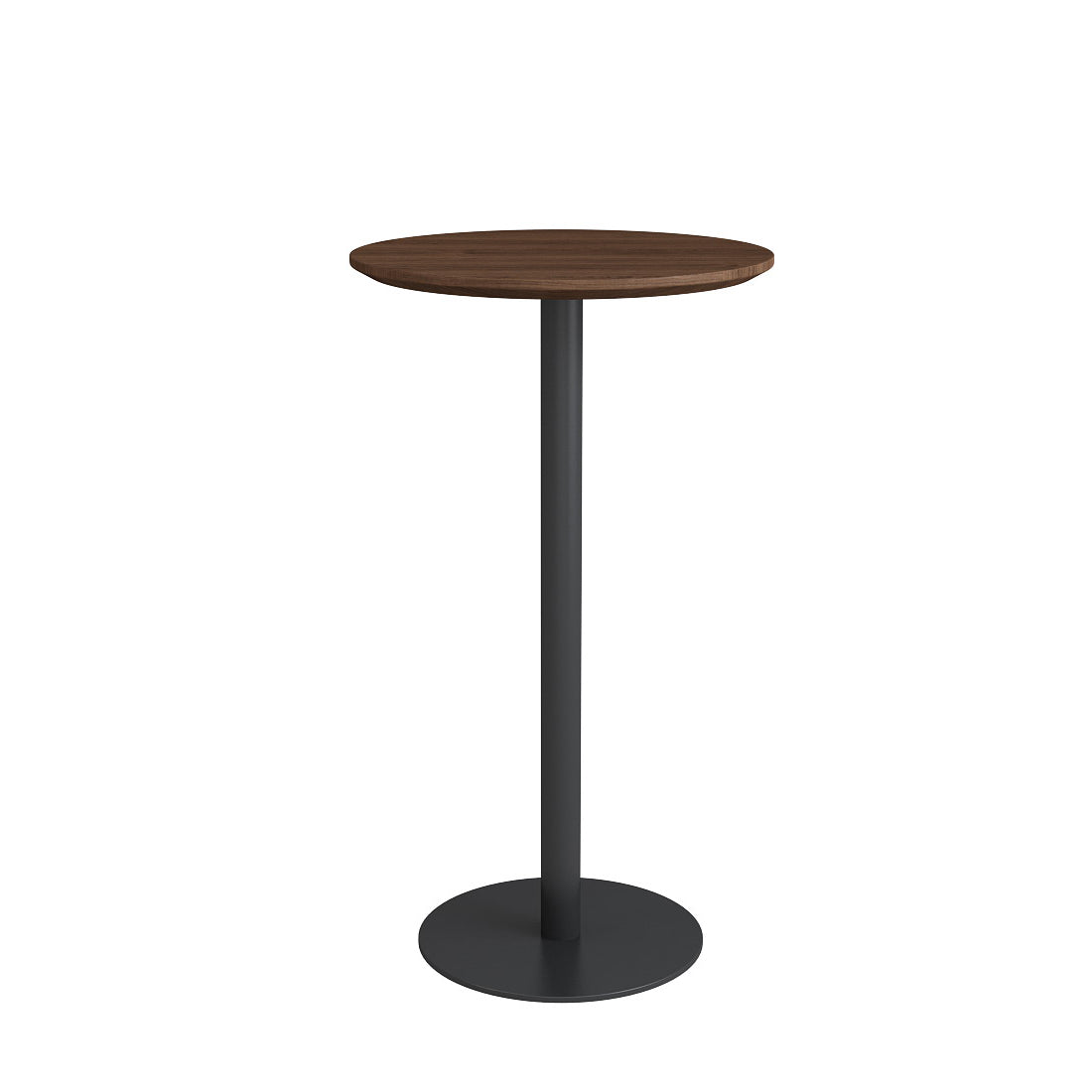 Contemporary Round Bar Dining Table Indoor Wood Bar Table with Iron Base 19.7"L x 19.7"W x 37.4"H Brown Without Chairs Clearhalo 'Bar Furniture' 'Bar Tables' 'bar_tables' 'furn' 'furn_bar_tables' 'Furniture' 'furniture_bar_tables' 'Kitchen & Dining Furniture' 4293858