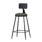 Modern Armless Backrest Counter Stool Iron Household Bar Stool with Cushion Grey 1 Piece Counter Stool(26"H) Clearhalo 'Bar Furniture' 'Bar Stools' 'bar_stools' 'furn' 'furn_bar_stools' 'furniture_bar_stools' 'Kitchen & Dining Furniture' 'kitchen&dining_furn' 'kitchen' 'kitchen_furn' Furniture' 4293919