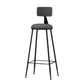Modern Armless Backrest Counter Stool Iron Household Bar Stool with Cushion Grey 1 Piece Bar Stool(30"H) Clearhalo 'Bar Furniture' 'Bar Stools' 'bar_stools' 'furn' 'furn_bar_stools' 'furniture_bar_stools' 'Kitchen & Dining Furniture' 'kitchen&dining_furn' 'kitchen' 'kitchen_furn' Furniture' 4293920
