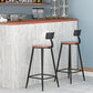 Modern Armless Backrest Counter Stool Iron Household Bar Stool with Cushion Clearhalo 'Bar Furniture' 'Bar Stools' 'bar_stools' 'furn' 'furn_bar_stools' 'furniture_bar_stools' 'Kitchen & Dining Furniture' 'kitchen&dining_furn' 'kitchen' 'kitchen_furn' Furniture' 4293922