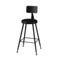 Modern Armless Backrest Counter Stool Iron Household Bar Stool with Cushion Black 1 Piece Counter Stool(26"H) Clearhalo 'Bar Furniture' 'Bar Stools' 'bar_stools' 'furn' 'furn_bar_stools' 'furniture_bar_stools' 'Kitchen & Dining Furniture' 'kitchen&dining_furn' 'kitchen' 'kitchen_furn' Furniture' 4293925