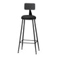 Modern Armless Backrest Counter Stool Iron Household Bar Stool with Cushion Black 1 Piece Bar Stool(33"H) Clearhalo 'Bar Furniture' 'Bar Stools' 'bar_stools' 'furn' 'furn_bar_stools' 'furniture_bar_stools' 'Kitchen & Dining Furniture' 'kitchen&dining_furn' 'kitchen' 'kitchen_furn' Furniture' 4293929