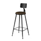 Modern Armless Backrest Counter Stool Iron Household Bar Stool with Cushion Brown 1 Piece Bar Stool(30"H) Clearhalo 'Bar Furniture' 'Bar Stools' 'bar_stools' 'furn' 'furn_bar_stools' 'furniture_bar_stools' 'Kitchen & Dining Furniture' 'kitchen&dining_furn' 'kitchen' 'kitchen_furn' Furniture' 4293935