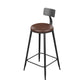 Modern Armless Backrest Counter Stool Iron Household Bar Stool with Cushion Brown 1 Piece Counter Stool(26"H) Clearhalo 'Bar Furniture' 'Bar Stools' 'bar_stools' 'furn' 'furn_bar_stools' 'furniture_bar_stools' 'Kitchen & Dining Furniture' 'kitchen&dining_furn' 'kitchen' 'kitchen_furn' Furniture' 4293937