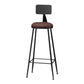 Modern Armless Backrest Counter Stool Iron Household Bar Stool with Cushion Brown 1 Piece Bar Stool(33"H) Clearhalo 'Bar Furniture' 'Bar Stools' 'bar_stools' 'furn' 'furn_bar_stools' 'furniture_bar_stools' 'Kitchen & Dining Furniture' 'kitchen&dining_furn' 'kitchen' 'kitchen_furn' Furniture' 4293938