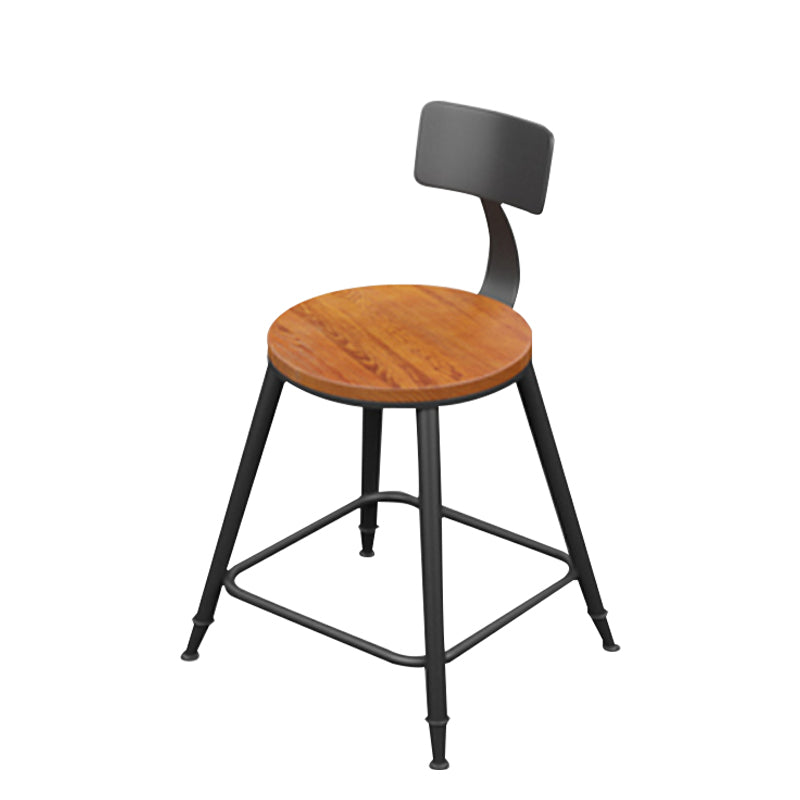 Modern Armless Backrest Counter Stool Iron Household Bar Stool with Cushion Natural 1 Piece Short Stool(18"H) Clearhalo 'Bar Furniture' 'Bar Stools' 'bar_stools' 'furn' 'furn_bar_stools' 'furniture_bar_stools' 'Kitchen & Dining Furniture' 'kitchen&dining_furn' 'kitchen' 'kitchen_furn' Furniture' 4293939