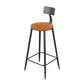 Modern Armless Backrest Counter Stool Iron Household Bar Stool with Cushion Natural 1 Piece Counter Stool(26"H) Clearhalo 'Bar Furniture' 'Bar Stools' 'bar_stools' 'furn' 'furn_bar_stools' 'furniture_bar_stools' 'Kitchen & Dining Furniture' 'kitchen&dining_furn' 'kitchen' 'kitchen_furn' Furniture' 4293940