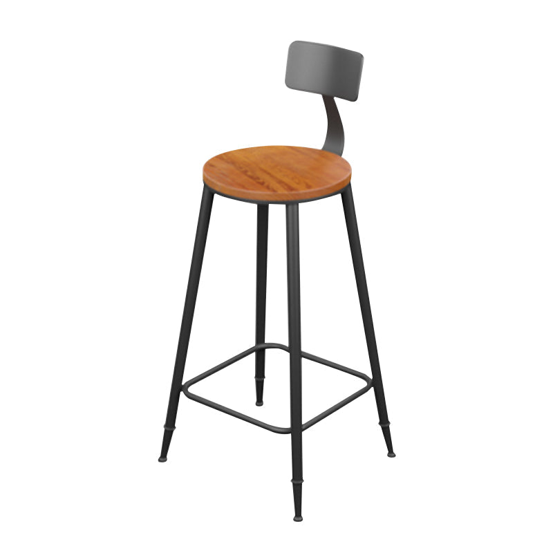 Modern Armless Backrest Counter Stool Iron Household Bar Stool with Cushion Natural 1 Piece Counter Stool(26"H) Clearhalo 'Bar Furniture' 'Bar Stools' 'bar_stools' 'furn' 'furn_bar_stools' 'furniture_bar_stools' 'Kitchen & Dining Furniture' 'kitchen&dining_furn' 'kitchen' 'kitchen_furn' Furniture' 4293940