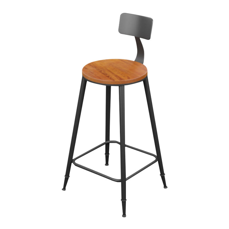 Modern Armless Backrest Counter Stool Iron Household Bar Stool with Cushion Natural 1 Piece Bar Stool(30"H) Clearhalo 'Bar Furniture' 'Bar Stools' 'bar_stools' 'furn' 'furn_bar_stools' 'furniture_bar_stools' 'Kitchen & Dining Furniture' 'kitchen&dining_furn' 'kitchen' 'kitchen_furn' Furniture' 4293941