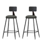 Modern Armless Backrest Counter Stool Iron Household Bar Stool with Cushion Grey 2 Piece Set Counter Stool(26"H) Clearhalo 'Bar Furniture' 'Bar Stools' 'bar_stools' 'furn' 'furn_bar_stools' 'furniture_bar_stools' 'Kitchen & Dining Furniture' 'kitchen&dining_furn' 'kitchen' 'kitchen_furn' Furniture' 4293942